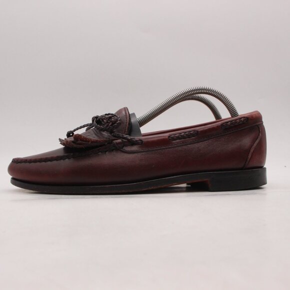 Allen Edmonds Woodstock Men\'s 9 D Leather Kiltie Loafers  Burgundy Brown USA main image 5